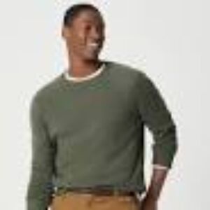 J. Crew Crewneck Sweater Dark Green Lambswool Men's Size Large NWT